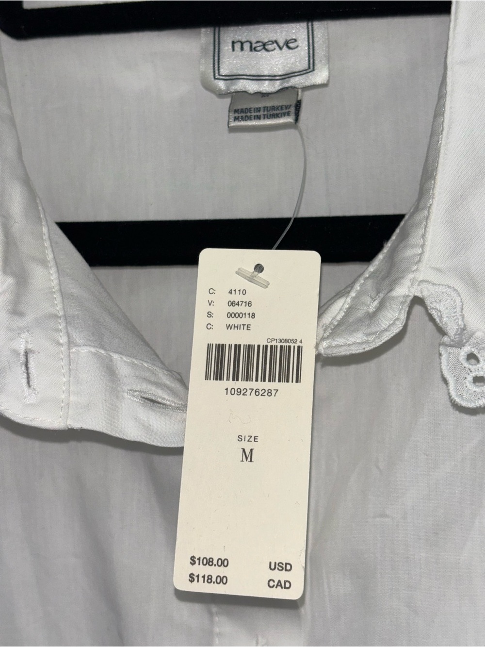 NWT retail $108 size M #Anthropologie,#Maeve “Cotton Ruffle Lace Top”. - Picture 6 of 6